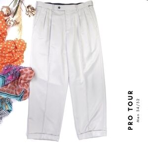 Pro Tour Men's Beige Cream Golf Slacks Sz 34 /32
